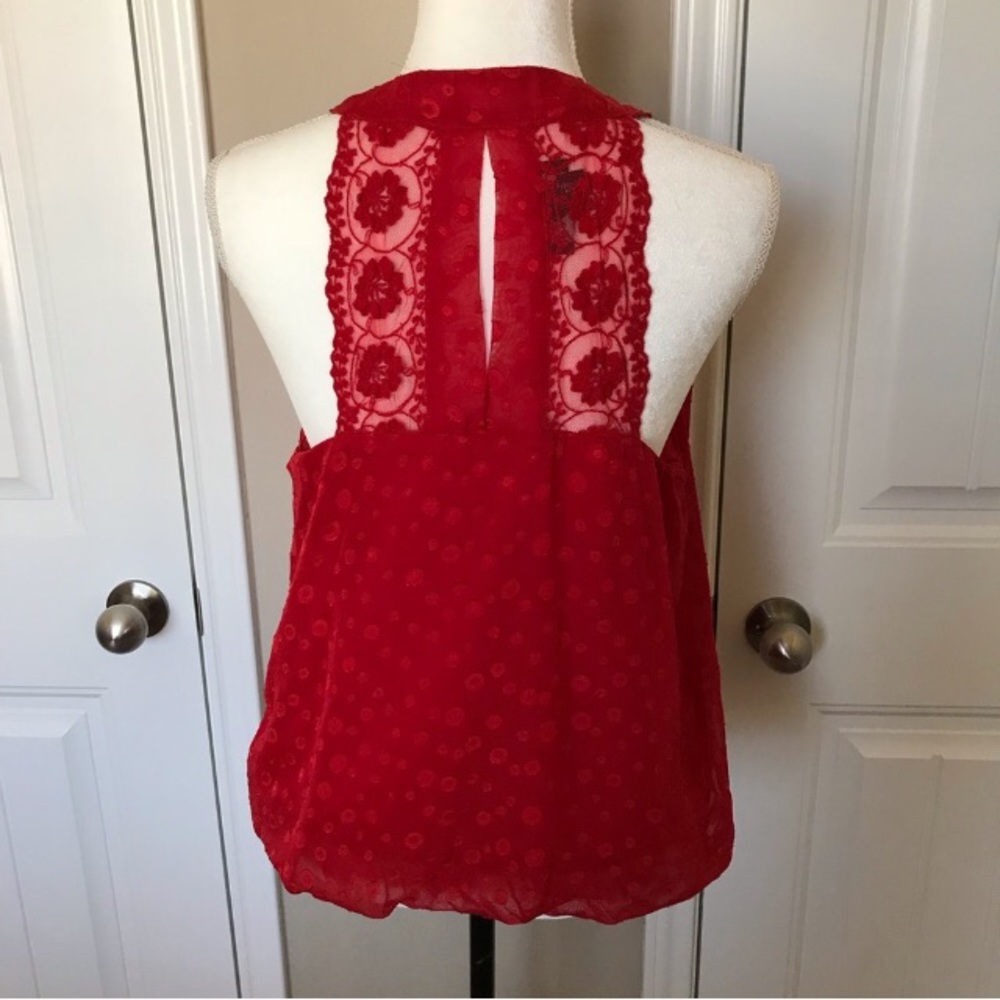 Red polka dot top